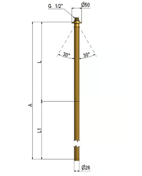 Ceiling spout - Ceiling-mounted brass sink spout by Tender rain - view 3